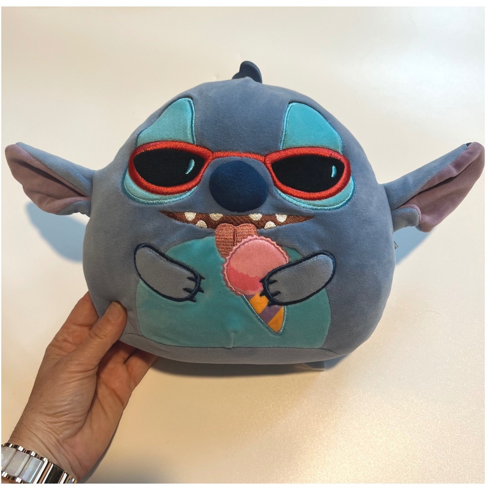 Squishmallows Disney Stitch 8" Plush Sunglasses Ice Cream Cone Stuffy Vacaction